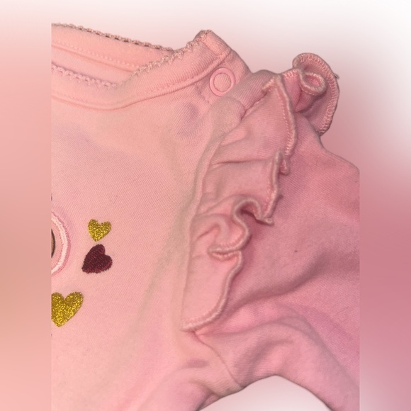 Garanimals 2-piece pink onsie and jeggings with 🧸 ❤️ 🌸 & 🦋 0-3 months - Picture 9 of 9